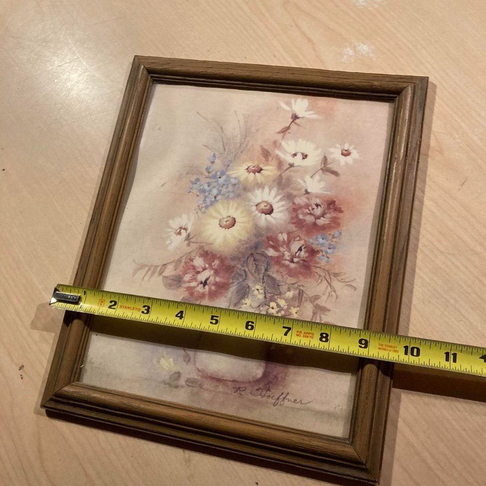 Vintage Still Life Floral Oil Painting Signed by r hoefnner framed in glass - Picture 3 of 5